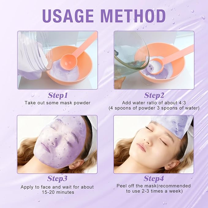 LUCKY CAT Jelly Mask for Facials Professional, Hydrating & Moisturizing Peel-Off Gel Jelly Face Mask Skin Care for Deep Hydration & Glow, Professional Spa Use for All Skin Types 23 Fl Oz (Lavender)