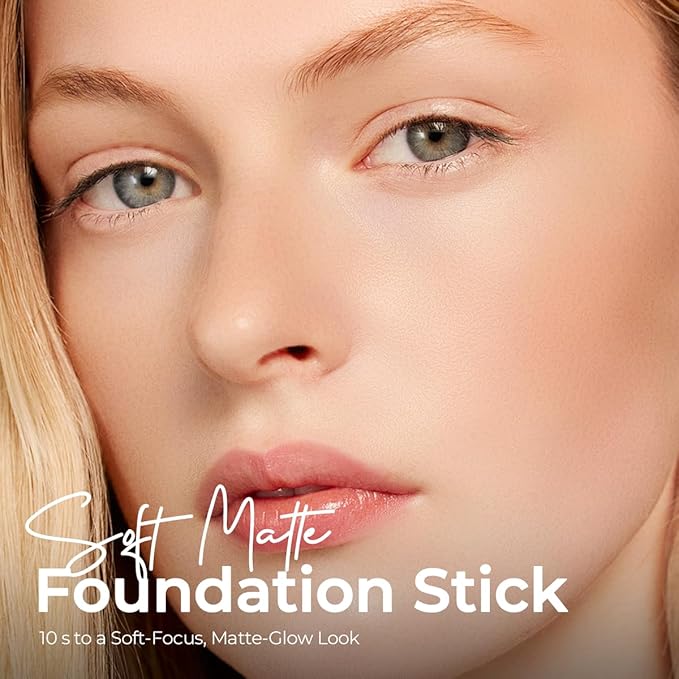 SACE LADY Foundation Stick, Medium to Full Coverage Foundation Makeup with Built-in Brush, Soft Matte Face Make Up Base with SPF 30 for Women, 0.4Oz (03#)