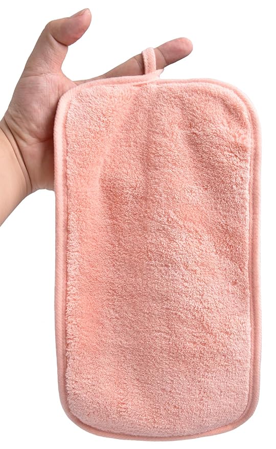 BloomSesame Makeup Remover Cloths for Face, Eye, Lips - Reusable Makeup Remover Pads Soft Microfiber Facial Cleansing Cloths 6 x 12 inch 6 Pack (Coral)