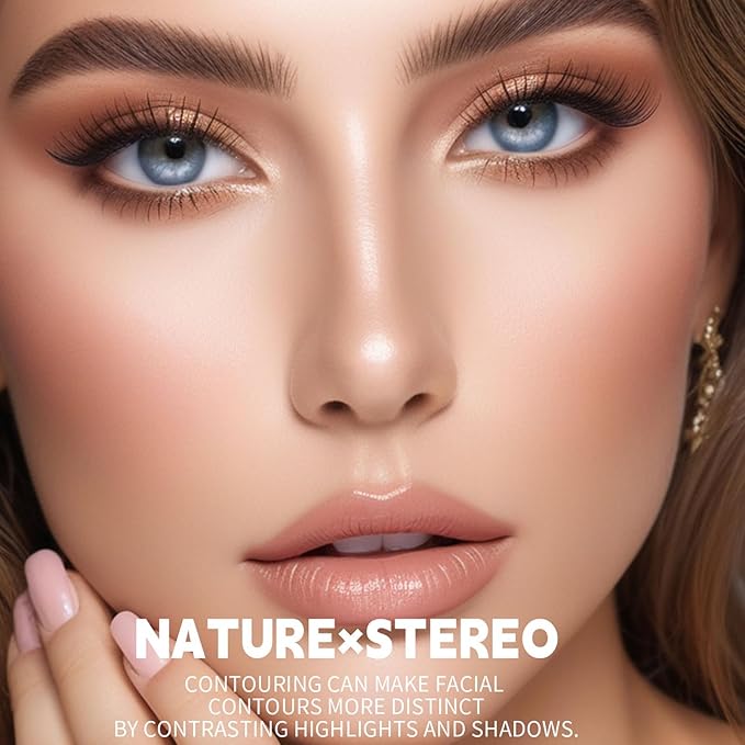 Cool Toned Contour Palette with Mirror, Taupe Grey Contour Powder for Fair Pale Light Cool Toned Skin,Neutralizes Redness, No Orange, Nose Contouring Bronzer Powder with Nose Contour Brush