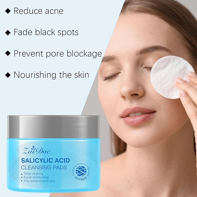 2 Sets Remover Wipes, with Turmeric & Salicylic Acid, Exfoliating Face Cleansing Pads for Hydrating, Moisturizing & Calming for Sensitive Skin
