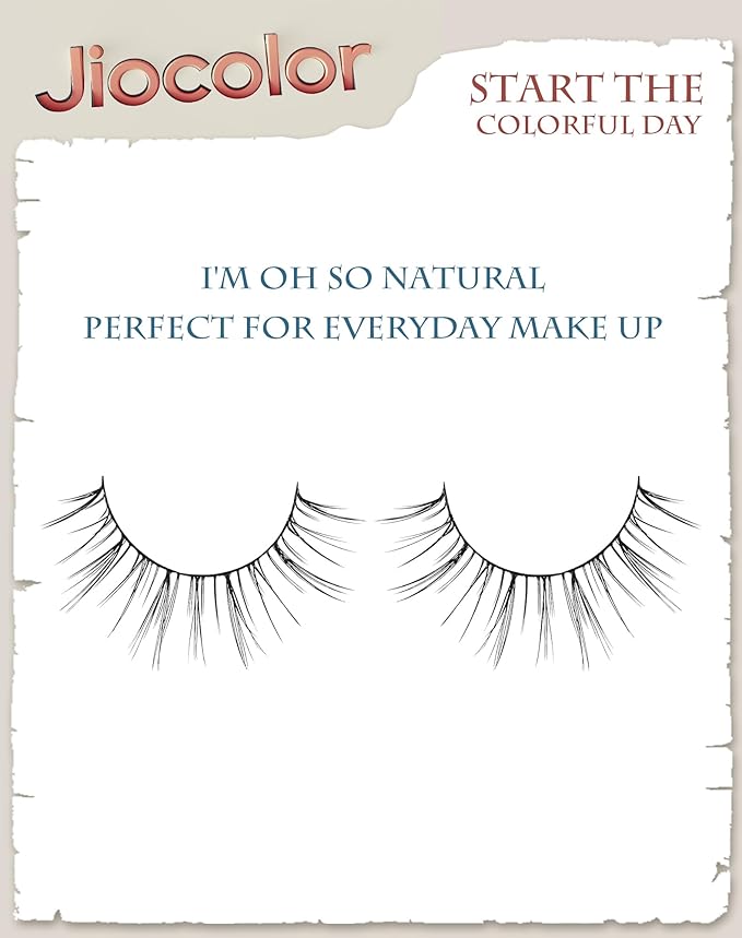 False Eyelashes Natural Look,Wispy C Curl Lashes, Thin Band Eye Lashes, Soft Resuable Strip Lashes, Natural Volume Faux Mink Eyelashes, 7 Pairs 10mm S12