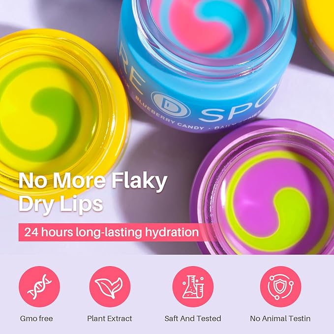 Lip Mask, Hydrating Overnight Lip Sleeping Mask, Lip Moisturizer for Dry Cracked Lips Care, Dual-Color Korean Lips Balm for Nourishing and Softening Lips, Minimizes Fine Lines - Grape