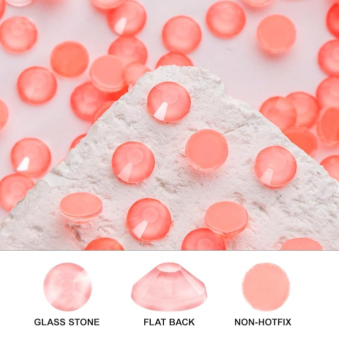 Novani 3000 Pieces Flatback Rhinestones Glass Round Gems Mocha Lt.red Crystals for Nail Art DIY Crafts Clothes Shoes,SS20,4.6-4.8mm