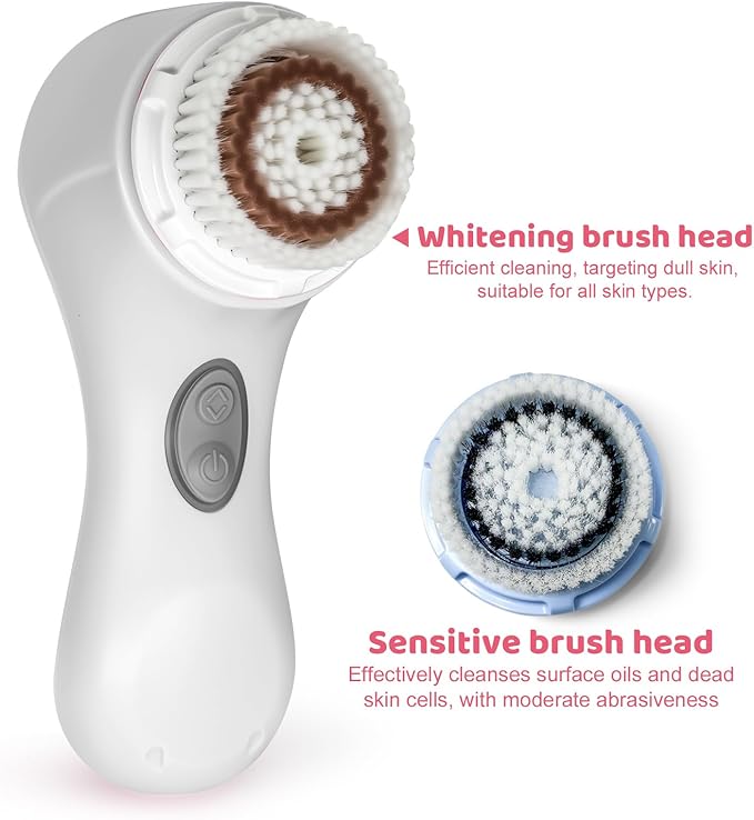 Clarisonic Mia 2 Electric Face Cleansing Brush with 2 Brush Heads, Sonic Facial Brush for Deep Cleaning & Exfoliation, Waterproof Rechargeable (White)