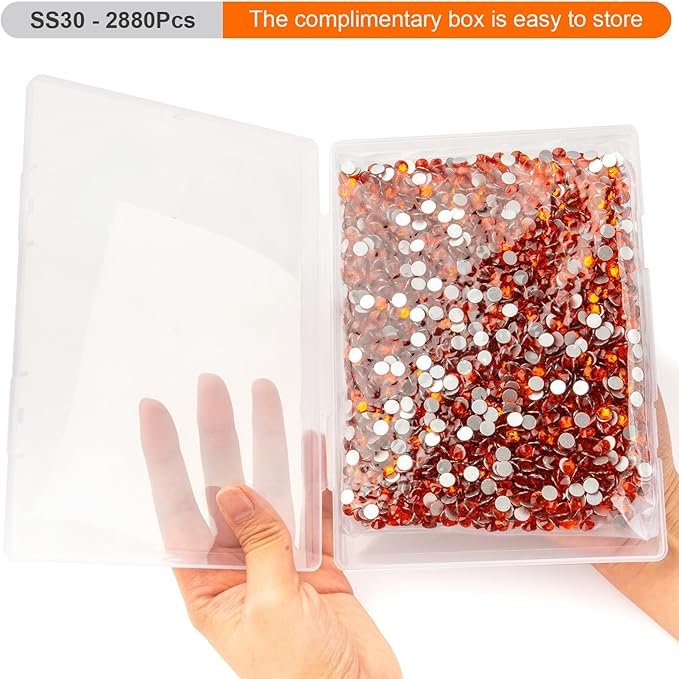 MEIBITE Flatback Rhinestones Bulk, 2880PCS Hyacinth Rhinestones for Clothes DIY Decoration Crafts, Hyacinth, SS30, 6.3-6.5mm