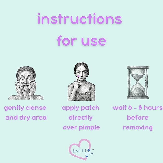 Jelli Patch Cute Heart Pimple Patches For Face - Acne Skincare Sticker - Hydrocolloid Heart Shape Acne Stickers - Absorbing Day Or Night Zit Spot Treatment - Unscented - 36 Count - For Blemish Areas