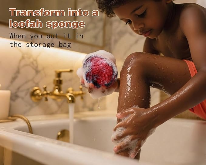2 Pack African Net Sponge Exfoliating Body Scrubber Bath Sponge for Daily Use