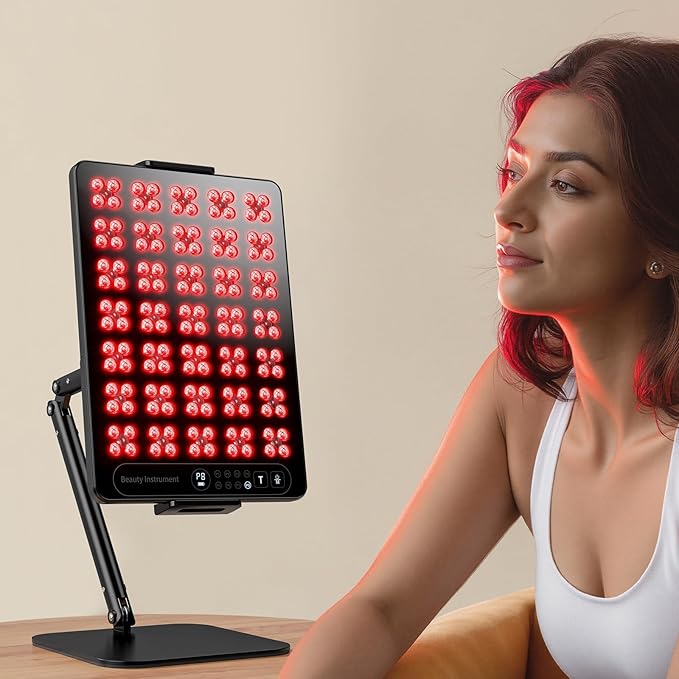 Portable Red Light Panel: Cordless Lightweight 660 850nm LED Light Therapy Device for Women - Red & Infrared Light for Daily Skin Care and Muscle Pain Relief - Including Stand