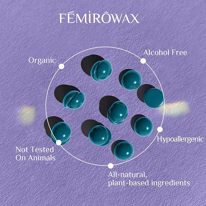 FEMIROWAX Wax Beads, 1lb Hard Wax Beans for Hair Removal Sensitive Skin with sandalwood Formula Waxing Beads for Full Body Brazilian Bikini Face Eyebrow at Home Wax Refill for Women Men