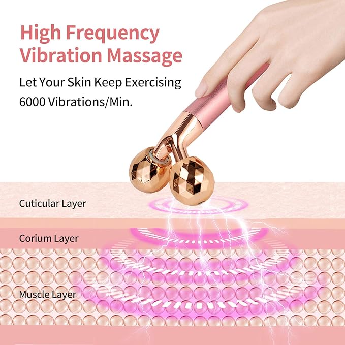 SSGP 2-in-1 Electric Face Massager with 3D Roller and Crescent-Shape Kit for Face Skin Care Tools