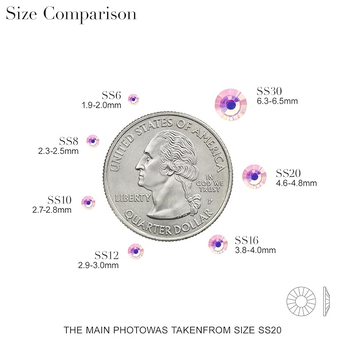 Novani 3000 Pieces Flatback Rhinestones Glass Round Gems F-Pink Crystals for Nail Art DIY Crafts Clothes Shoes,SS8,2.3-2.5mm