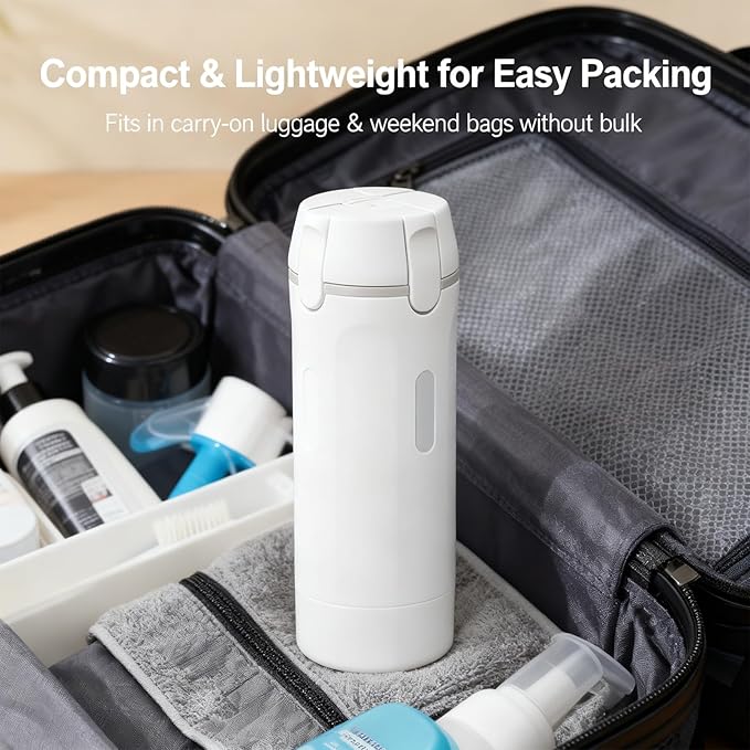 4 in 1 Travel Dispenser Bottle, 4 Pump Travel Bottle Set, 4 in 1 Leak Proof Travel Bottle Dispenser, with Measurement Scale & Label Stickers, for Toiletries (A)
