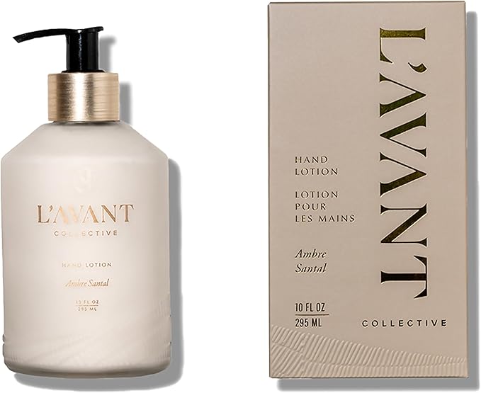 L’AVANT Collective High Performing Hand Lotion | Hydrating, Plant-Based Moisturizer w/Naturally Derived Ingredients | Ambre Santal Scent | 10 FL oz Refillable Bottle