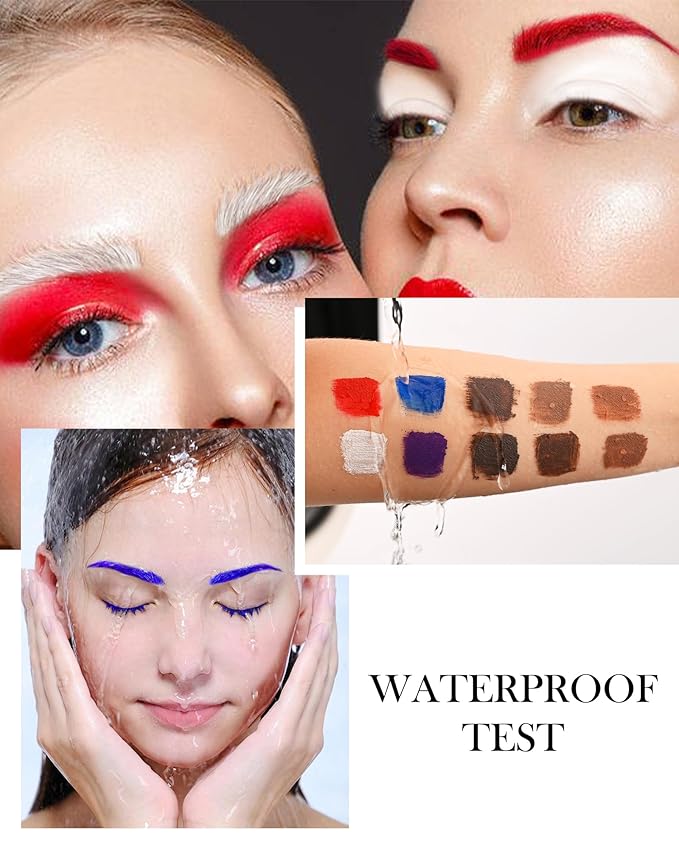 Tinted Eyebrow Mascara Gel- 1Pcs Long-lasting Waterproof Smudge-proof Blue Brow Glue Colored Liquid Mascara,Tinted Brow Filler Curling Mascaras, Christmas Eye Makeup Gift for Women Girl-07