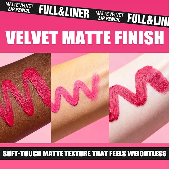 LANGMANNI 6Pcs Matte Velvet Lip Liner Pencil Set - Highly Pigmented,Smudge-Resistant Lip Pencils for Shaping & Contouring,Vegan & Cruelty-Free(#7+8+9+10+11+12)