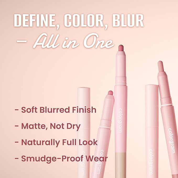 COLORGRAM All In One Over-Lip Maker 05 Cool Rose | Versatile Lip Liner & Contour, Matte finish, Perfect for Daily wear, Bigger and Fuller Lips, Plumping effect, Smooth, creamy texture