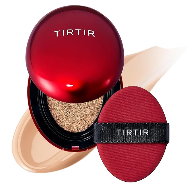 [*Mini Size*] TIRTIR Mask Fit Red Cushion Foundation | Full coverage, Weightless, Skin fit, Satin Glow Finish, Korean Makeup BB Foundation, beauty, Tattoo cover up, Buildable (#24N Latte, 0.15 Fl Oz)