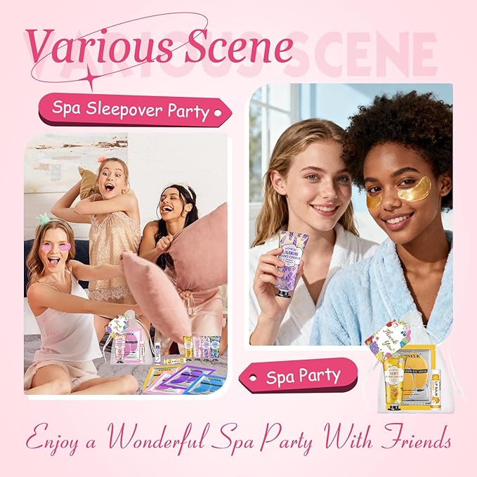 84 Pcs Bulk Gifts for Women,Teengirls, Under Eye Patches, Hand Creams & Lip Balms, Spa Party Supplies, Party Favors for Bridal Wedding, Baby Shower, Sleepover Party, Christmas Stocking Stuffers