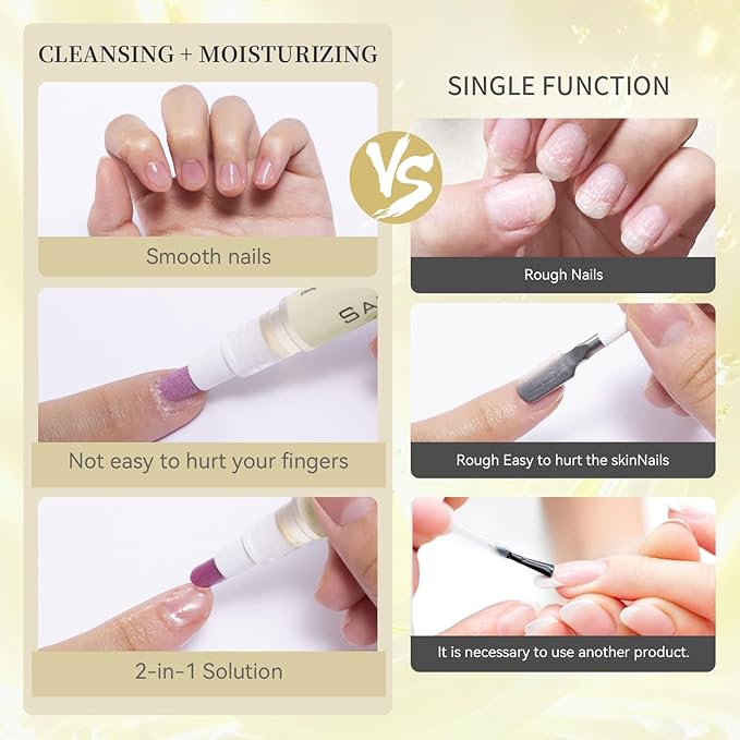 SASSYTIP Ceramic Cuticle Pusher & Oil Pen, 2ml Rose/Lavender/Fragrance Free Scented Nail Care Pen, Gentle Cuticle Remover for Dry & Damaged Nails, Hangnails, Moisturize Strengthen Brighten (Beige)