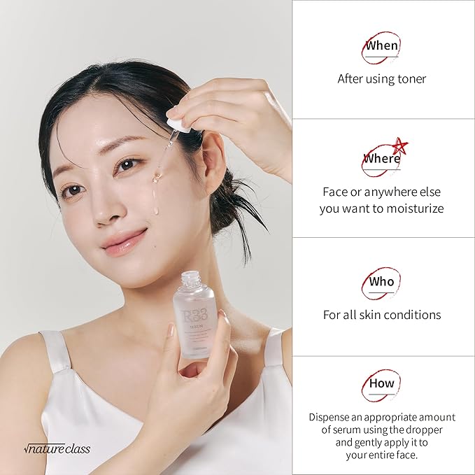 R33 Hydrating Serum for Face with 10-Type Hyaluronic Acid, Niacinamide, Vitamin B5, Rice Extract, Barrier Support, Fragrance Free, Korean Skin Care, 1.69 fl oz
