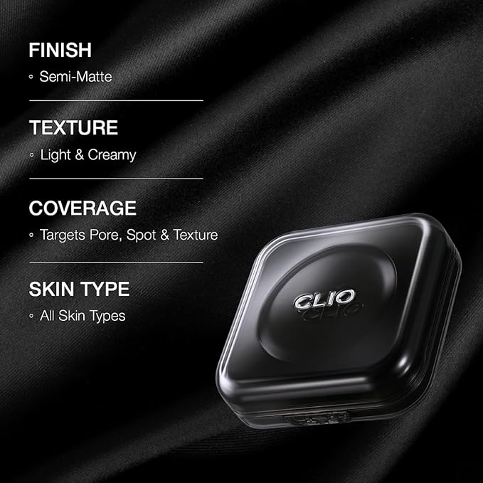 CLIO Kill Cover Founwear Cushion Foundation, Flawless Full Coverage with Matte Finish, Covering Pigmentation and Blemish, Long-Lasting, Creamy Lightweight Texture, Korean Cushion (23N GINGER)