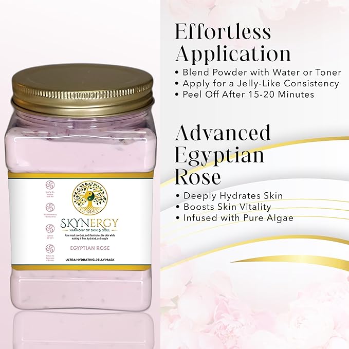 Egyptian Rose Jelly Mask - Professional Peel Off Face Mask for Hydration & Glow - Vajafacial Jelly Mask - Spa Grade Skincare Mask for Home Use, Hydro Glo Mask |12 Applications (30 Fl Oz)