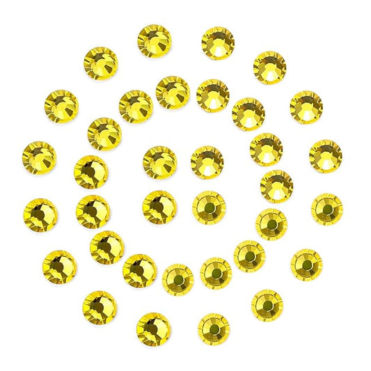 3000Pcs Lemon Yellow Crystal Rhinestones,Glass Flatback Rhinestones Mini Gemstones for Nail Face Makeup Art Crafts Clothes Decoration (SS10,2.8mm,Lemon Yellow)