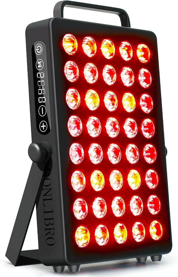 Red Light Therapy Panel for Face and Body, Quad Wave 660nm 850nm 630nm 940nm Near Infrared Light Therapy Panel Portable Dual Chip LED Device for Body Pain Relief Skin Health Sleep (BN-40)