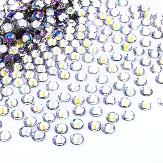 288Pcs Moonlight Crystal Rhinestones,Glass Flatback Rhinestones Gemstones for Nail Face Makeup Art Crafts Clothes Decoration -(SS30,6.5mm,Moonlight)
