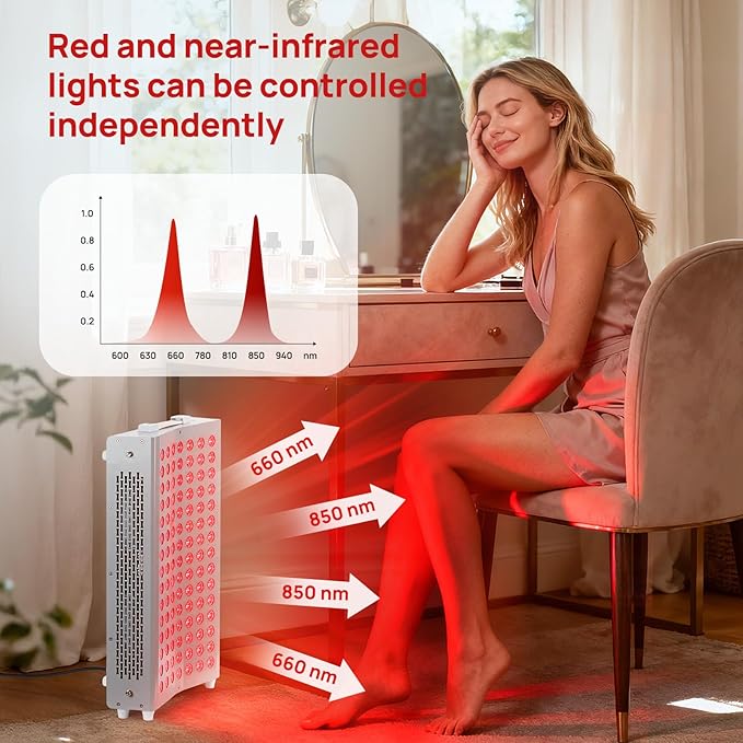 Curved Red and Near-Infrared Light Therapy Panel (105 LEDs) — Switchable 660/850 nm | for Face and Body | Promotes Relaxation and Skin Care
