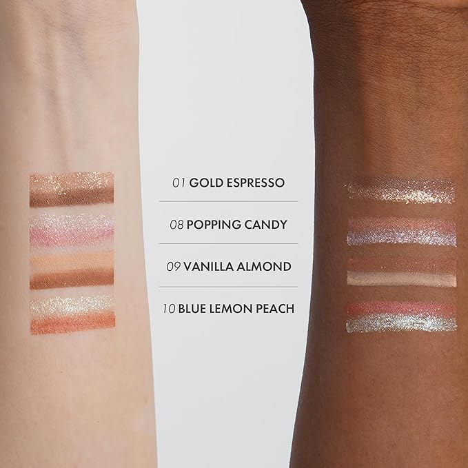 Blanc Double Shadow Stick - 48HR Long Lasting Dual-Tone Eye Shadow Pencil - Combines Glitter w/Soft Matte or Shimmer - Waterproof & Smudge-Proof Eyeshadow Makeup 0.05 oz (#01 Gold-Espresso)