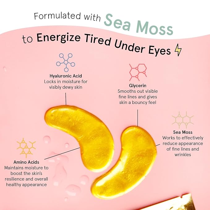 grace & stella Award Winning Under Eye Mask - Xmas Stocking Stuffers under 10, Gel Eye Patches for Dark Circles, Puffy Eyes, Wrinkles, Undereye Bags, Gifts for Women - Vegan, Self Care (6 Pairs, Gold)