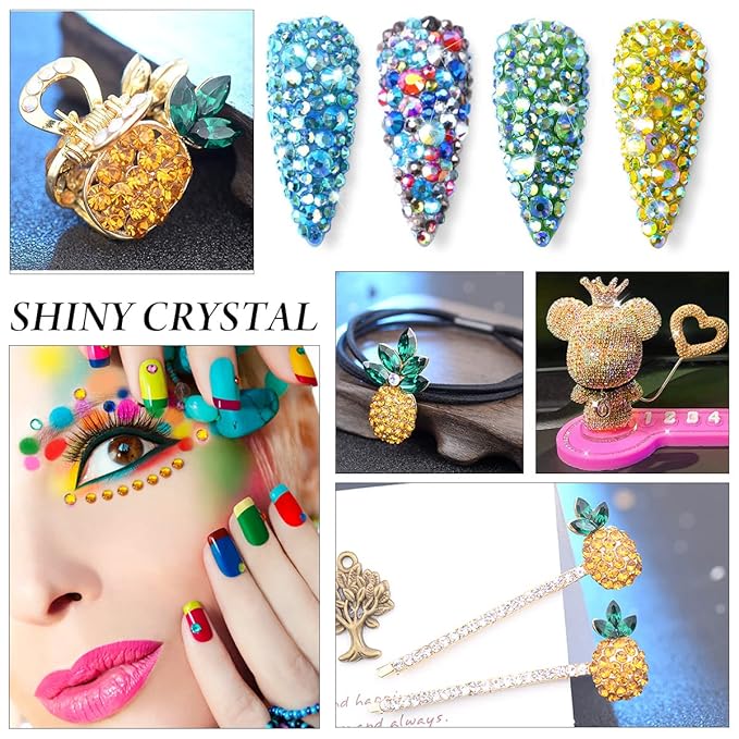 Gold Yellow Rhinestones Flatback Rhinestone for Crafts Glass Nail Rhinestones Nail Gems Crystals for Makeup Bags Shoes Decoration DIY(SS30,288pcs,Gold Yellow)