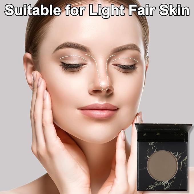 Bronzer Contour Palette, Matte Contour Powder, Cool Toned Bronzer for Light Fair Skin, Buildable Matte Contouring, Face Sculpting Grey Powder, 01 Grey Brown