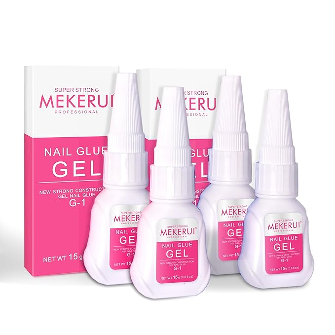 Mekerui Super Strong Nail Glue Gel for Press on Nails,Drip and Clog Proof,7S Quickly Dry Without UV Light,Long-Lasting 30+Days,Waterproof Beauty Secret Professional Salon Quality