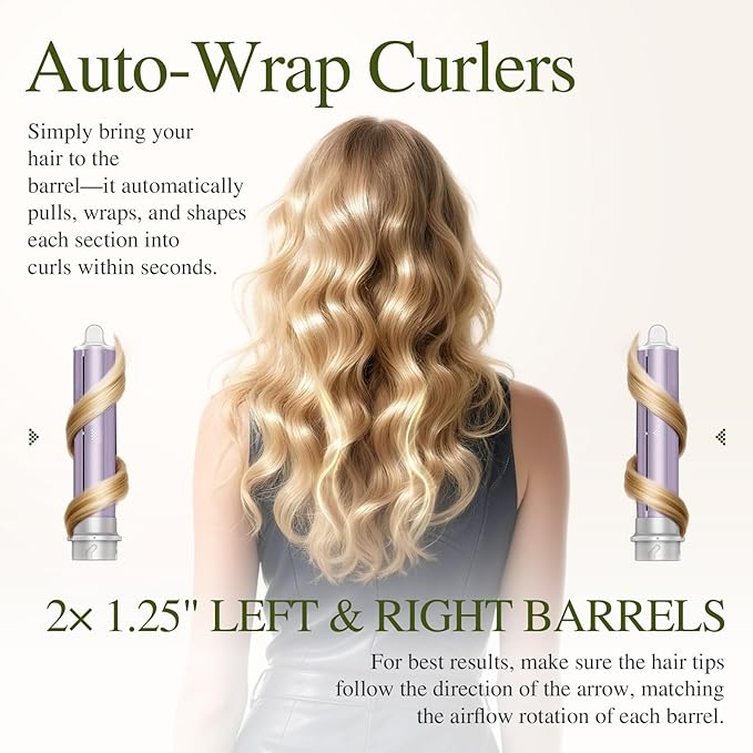 Aculya Life 5 in 1 Hot Air Styler- 110,000 RPM Ionic Straighter, High Speed Hair Dryer, Volumizer & Auto-Wrap Curlers, Frizz-Free Styling Tool, Hair Styler Gift Set with Travel Bag
