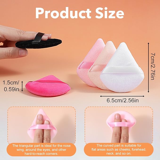 150PCS Powder Puffs for Face Powders, Triangle Powder Puff for Loose and Press, Makeup Sponge Powders Applicator for Face and Eye