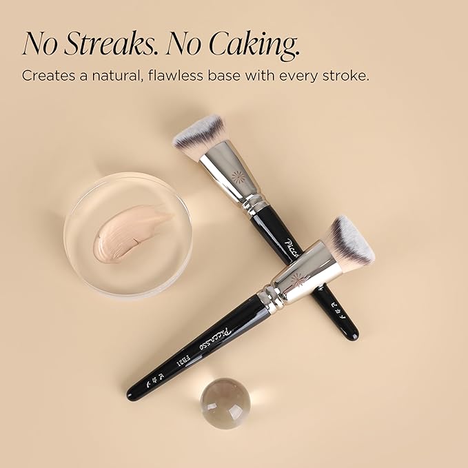 Piccasso Brush Korean Foundation Spatula – Professional Stainless Steel Makeup Tool for Thin, Seamless Foundation & Cream Blending (V-cut)