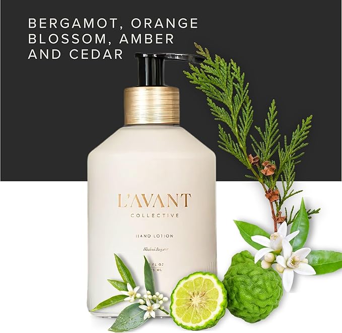 L'AVANT Collective Luxury Hand Lotion - High Performing Moisturizing Hand Cream for Dry, Cracked Hands, Nails & Cuticles - Hydrating Shea Butter Formula (10 oz, Blushed Bergamot)