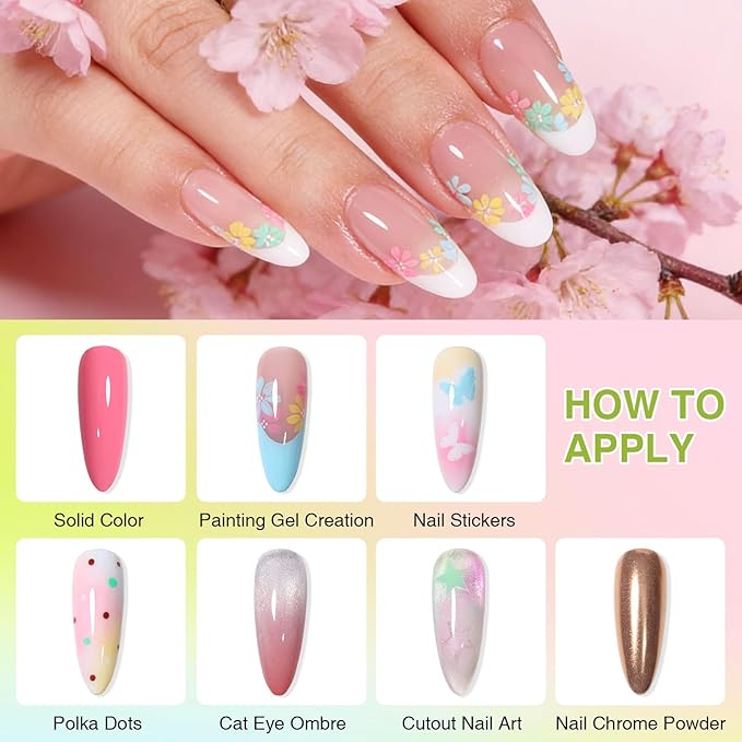 GELLAKTIK 12 Color Patting Nail Gel Polish, Ombre Painting Gel Palette French Gradient Gel Nail Blush Blooming UV/LED Curing for Gradient Nails, Beginner Friendly DIY Manicure Set