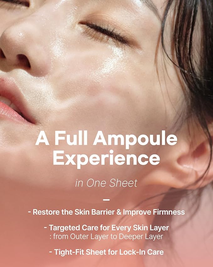 Mucin Collagen Peptide Hydrogel Mask (Plant Mucin & 7-Collagen Complex) – Hydrating & Firming Facial Sheet, 5 Pack – Korean Skincare Glow Essentials