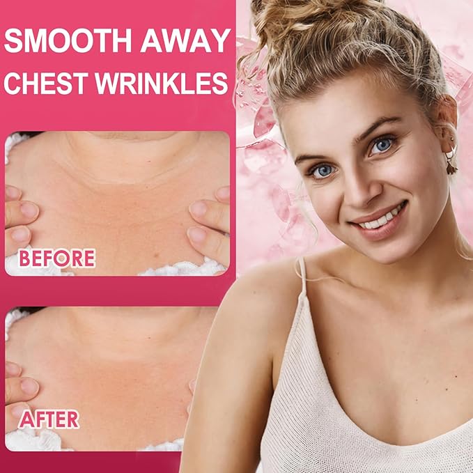 TEAWOO 4 PCS Silicone Chest Wrinkle Pads | Reusable Wrinkle Patches | Overnight Anti-Wrinkle Solution for Youthful Skin | Reusable Anti-Aging Patches for Neck | Hypoallergenic, Long-Lasting