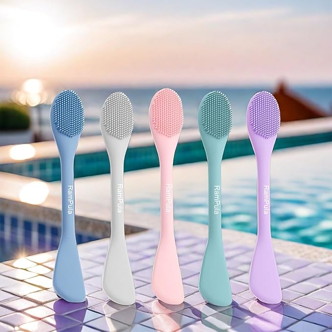 RamPula Silicone Facial Cleansing Brush Pores Cleaner,Remove Blackhead,Remove Acne,Face Massager,Applicator,Spatula,Mud Mask,DIY,Cream,Face Washing Clean,Body Lotion