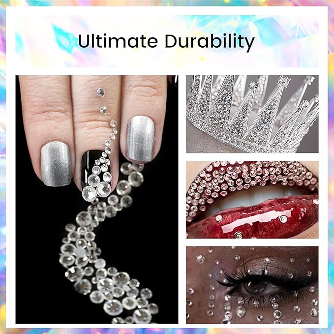 Novani Crystal Rhinestones, Flatback Loose Gemstones 1440pcs Glass Rhinestones for Clothes Shoes Crafts Makeup Nail Art and DIY Decorations(SS6, Crystal Clear)