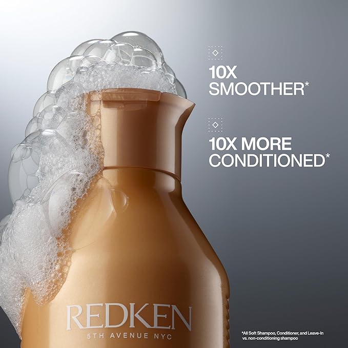 Redken All Soft Shampoo - Moisturizes & Hydrates Dry, Brittle Hair, Gently Cleanses and Softens, With Argan Oil, Safe For Color-Treated Hair, 10.1 Fl Oz