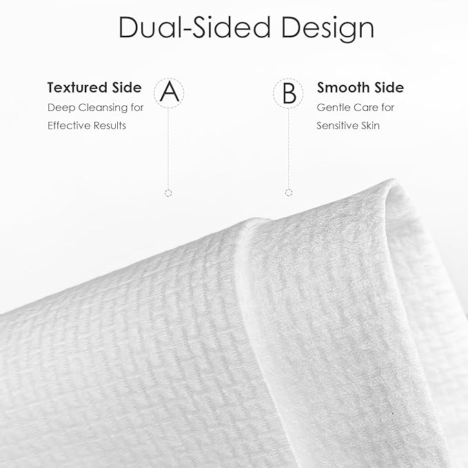 Lyun Cloudlet Disposable Face Towels XL, 10"x12" Ultra Soft & Thick Dry Wipes, Makeup Remover & Facial Cleansing Towels for Sensitive Skin, 50 Count, 2 Pack