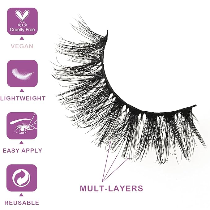 Wispy Lashes Bulk 30 Pairs Natural Strip Eyelashes Wholesale Volume Doll Eye Lash Sets Short Thick Fluffy False Mink Eyelash Strips Full Small Fake Pestañas Postizas with Portable Pack