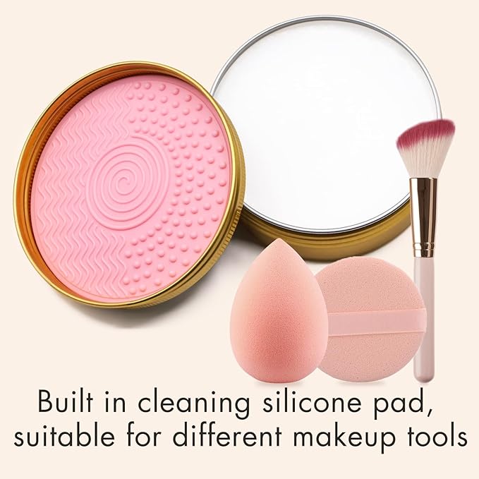 Makeup Brush Cleaner Solid Brush & Sponge Soap With Silicone Cleaning Pad, Vegan, Deep Cleaning, No Residue(100g/3.53oz)