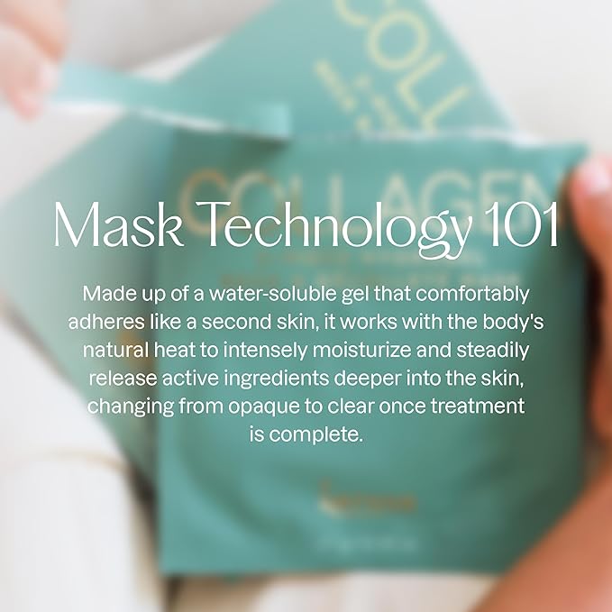 Karuna Collagen Neck & Chest Hydrogel Mask 1-Pack | Firming & Hydrating K-Beauty Masks with Collagen, Peptides & Niacinamide | For Wrinkles & Sagging Skin | Cruelty-Free